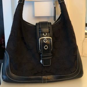 Black Coach Logo Shoulder Bag Hand Bag